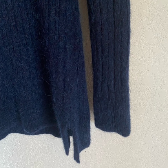 Banana Republic Wool Alpaca Blend Ribbed Eyelash Mock Neck Preppy Sweater XS - Picture 7 of 12